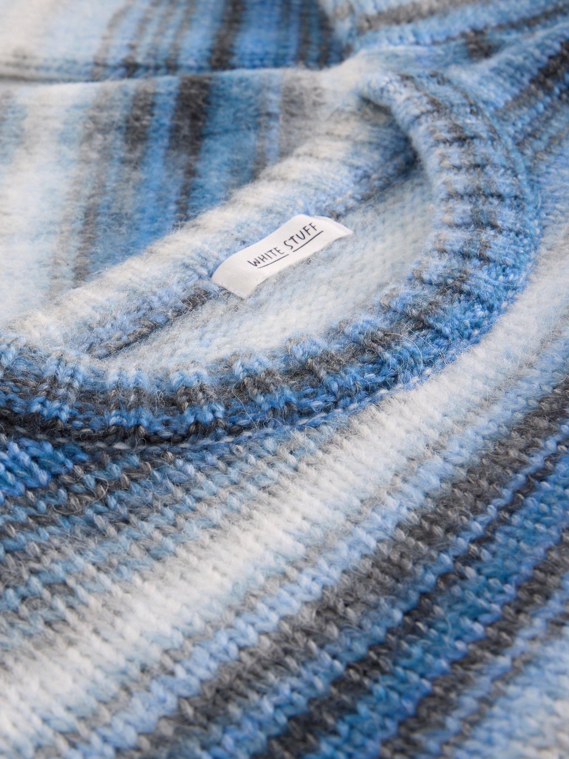Product image 6 of 6, which shows White Stuff Sabrina Space Dye Stripe Jumper, Blue/Multi, 16