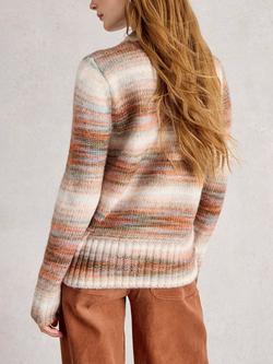 White Stuff Spacedye Wool Blend Jumper - view 2, Natural/Multi
