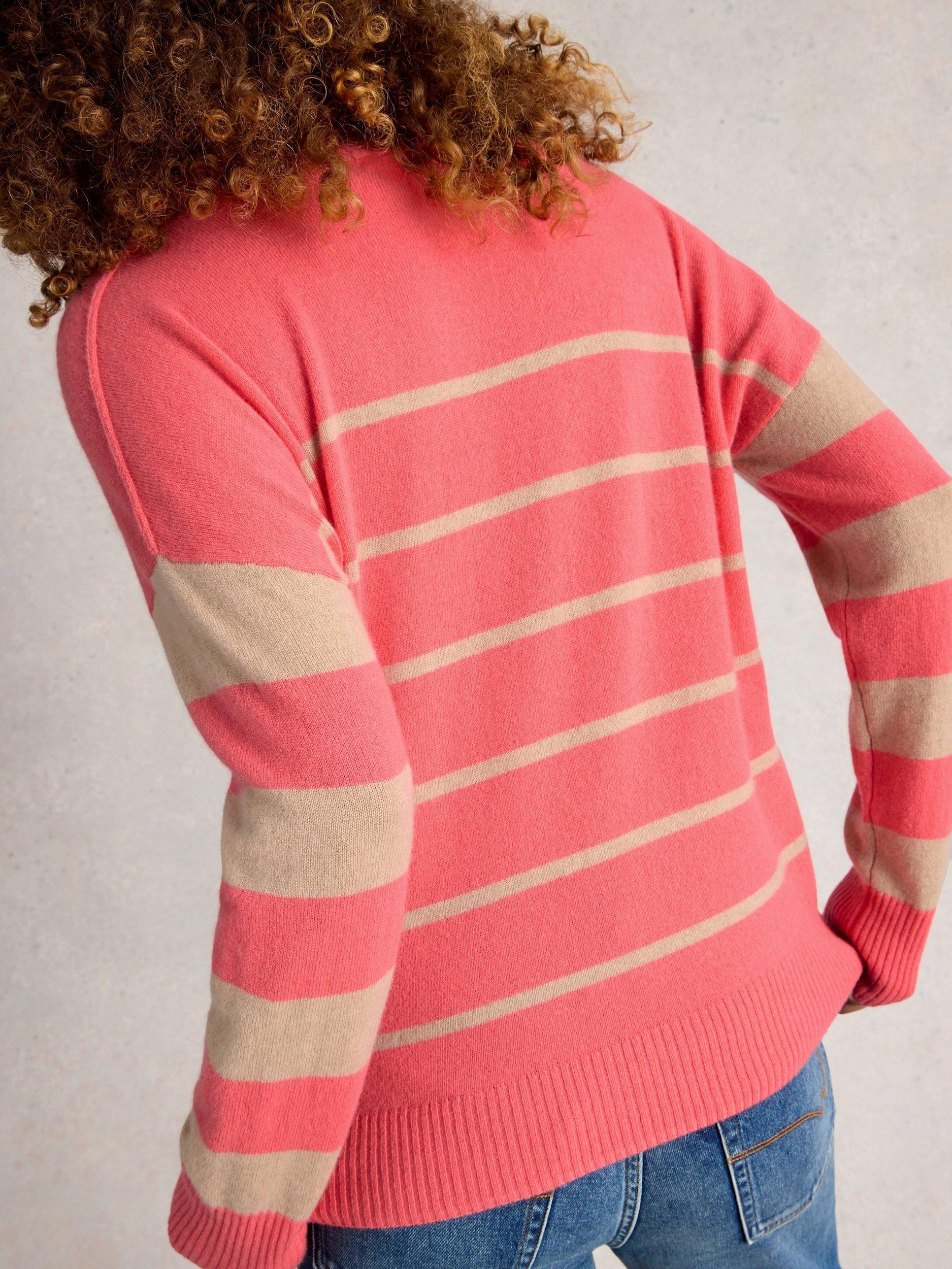 Product image 2 of 6, which shows White Stuff Cashmere Stripe Long Sleeve Crew Neck Jumper, Multi, 8