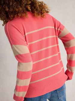 White Stuff Cashmere Stripe Long Sleeve Crew Neck Jumper - view 2, Multi