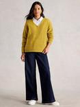White Stuff Textured V-Neck Jumper, Mid Yellow