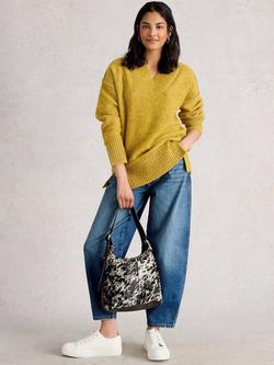 White Stuff Tilly Wool Blend V Neck Jumper, Mid Yellow