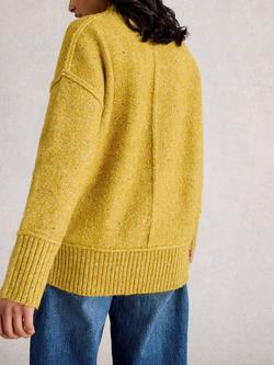 White Stuff Tilly Wool Blend V Neck Jumper - view 2, Mid Yellow