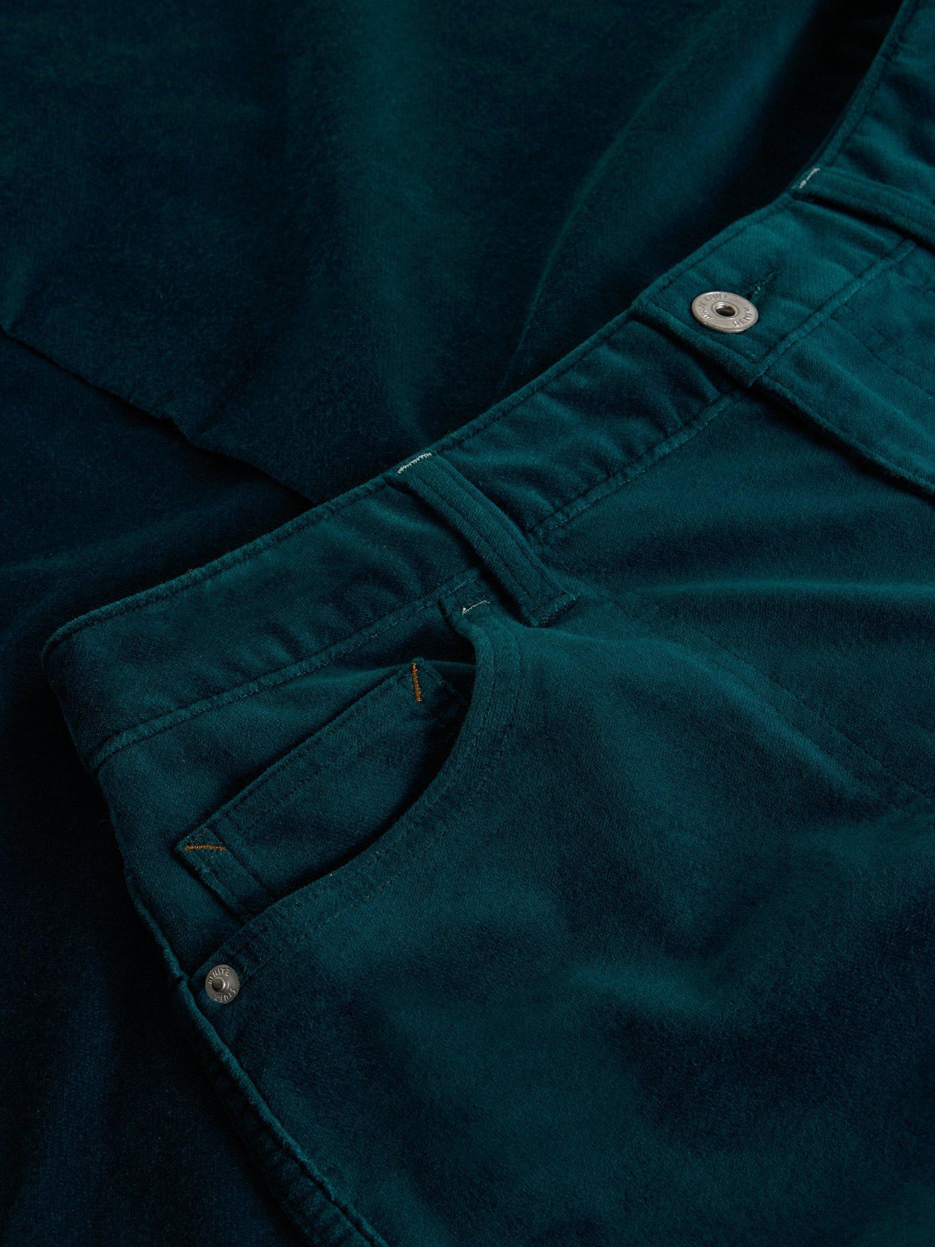 Product image 6 of 6, which shows White Stuff Tia Cropped Velvet Trousers, Dark Teal, 6R