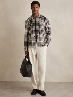 Reiss Ribona Check Shirt, Navy/White