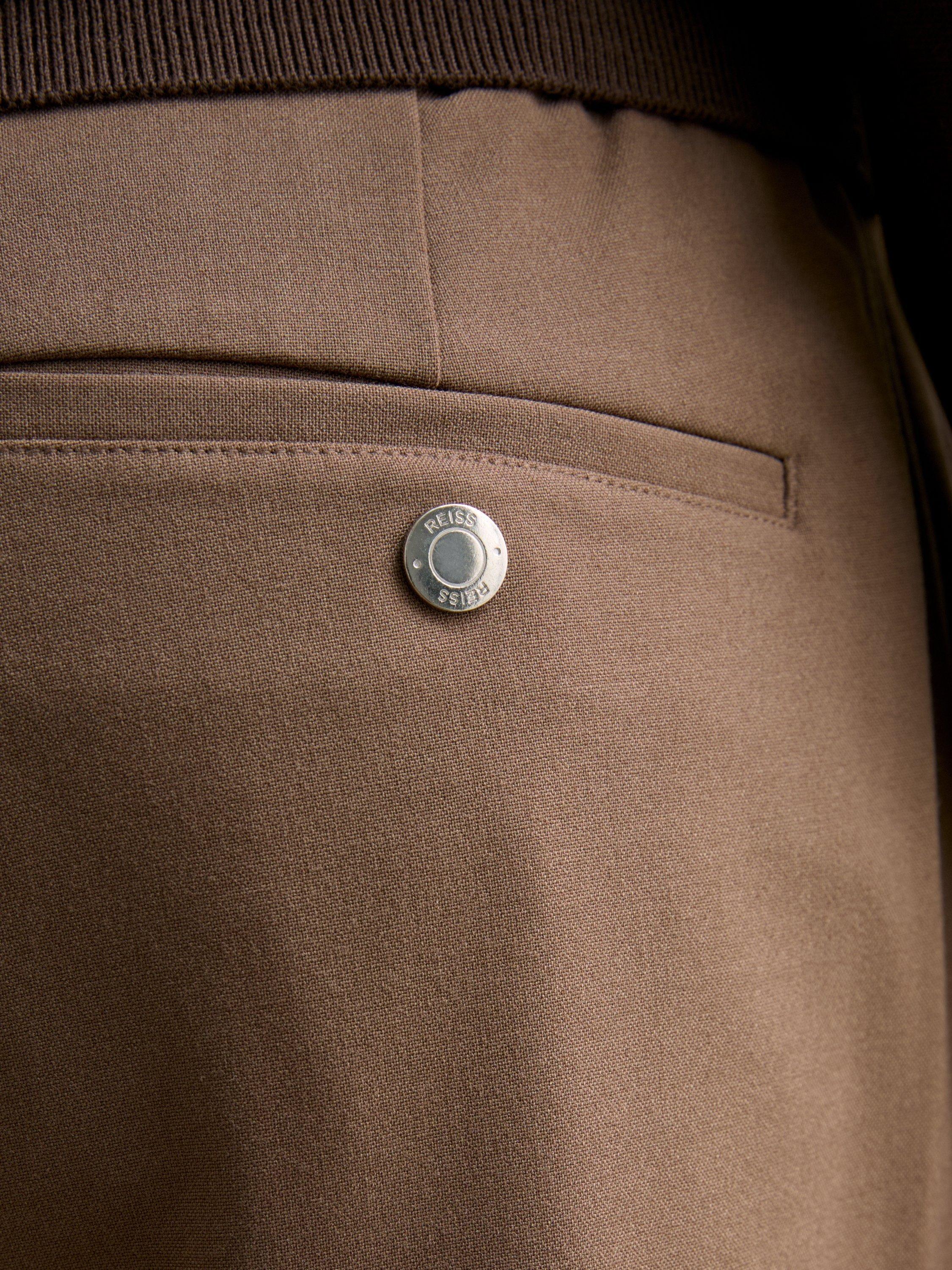 Product image 2 of 5, which shows Reiss Found Drawstring Slim Fit Trousers, Camel, 28 R