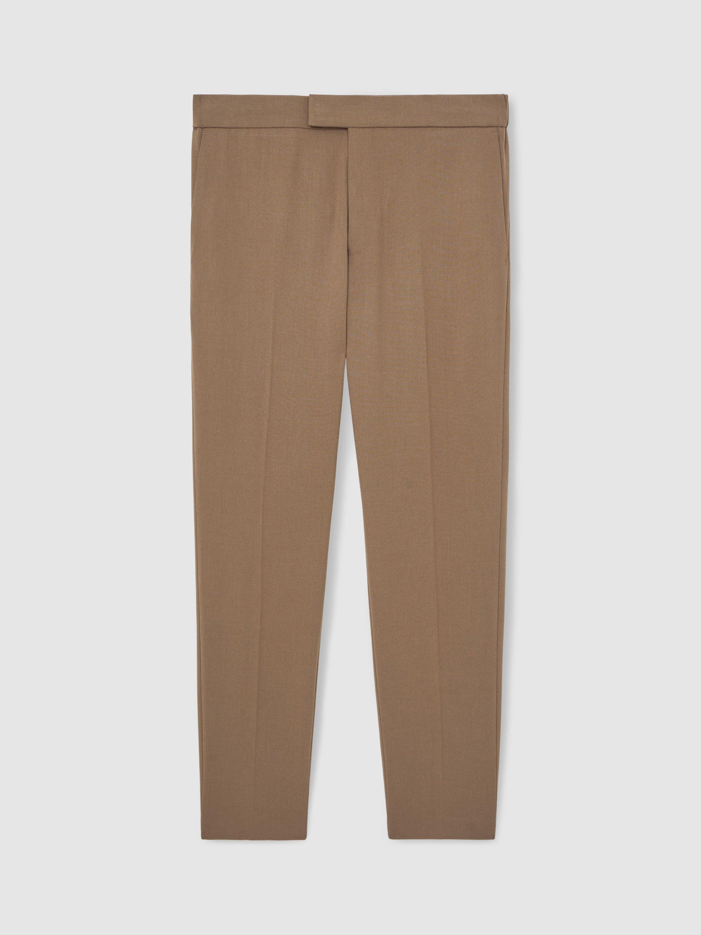 Product image 3 of 5, which shows Reiss Found Drawstring Slim Fit Trousers, Camel, 28 R