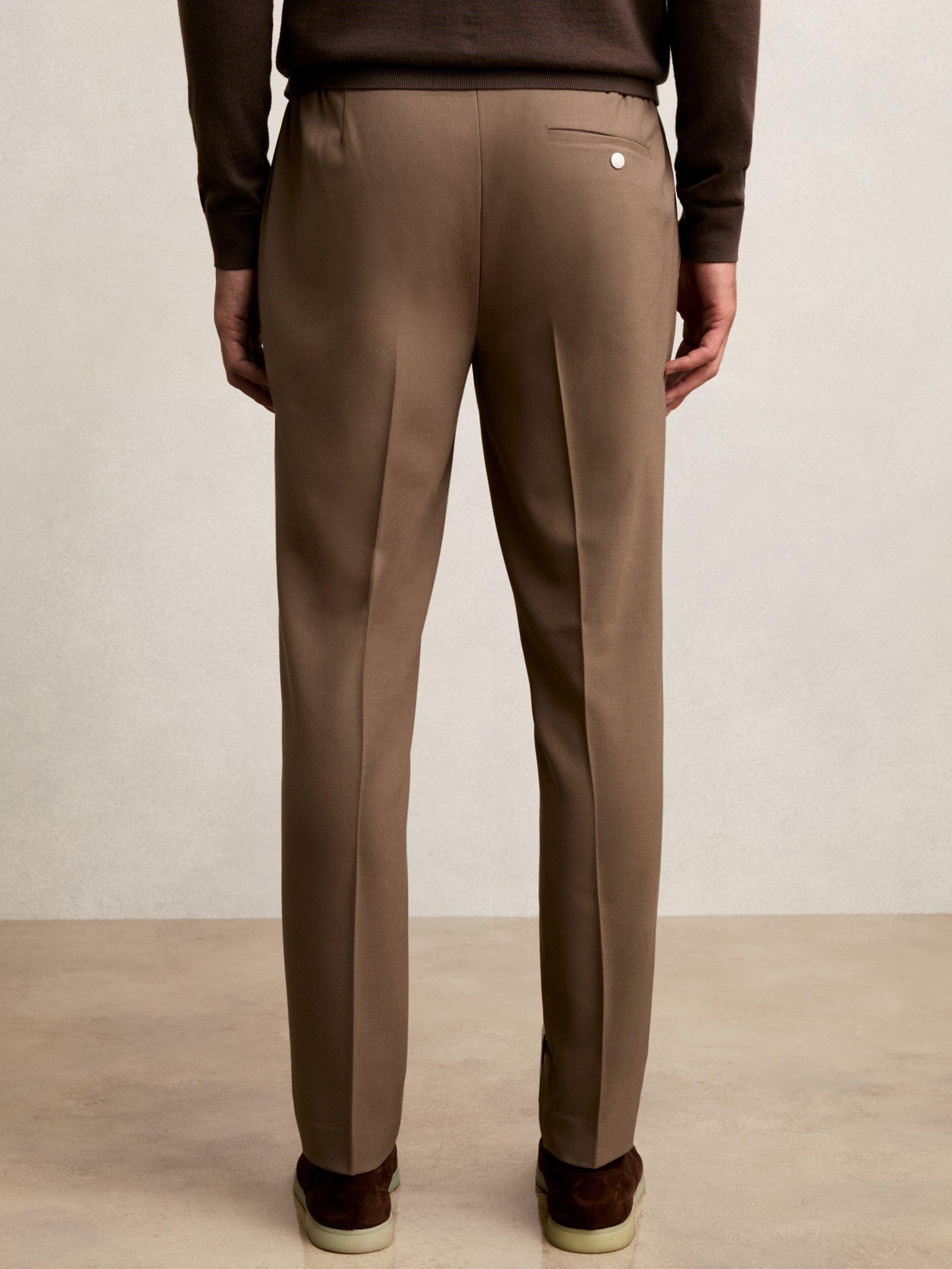 Product image 5 of 5, which shows Reiss Found Drawstring Slim Fit Trousers, Camel, 28 R