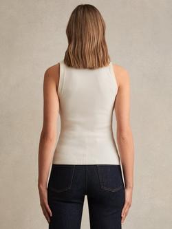 Reiss Lanette Sleeveless V Neck Cami - view 2, Ivory/Ecru