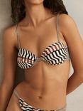 Reiss Kate Abstract Adjustable Plunge Neck Bikini Top