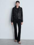 Mango Perfect Leather Cropped Biker Jacket