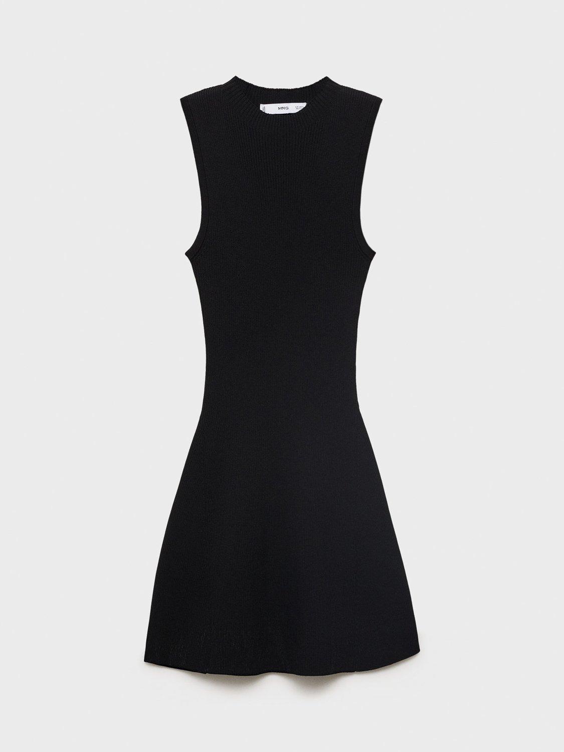 Product image 3 of 7, which shows Mango Albert Sleeveless Fit and Flare Mini Dress, Black, 10