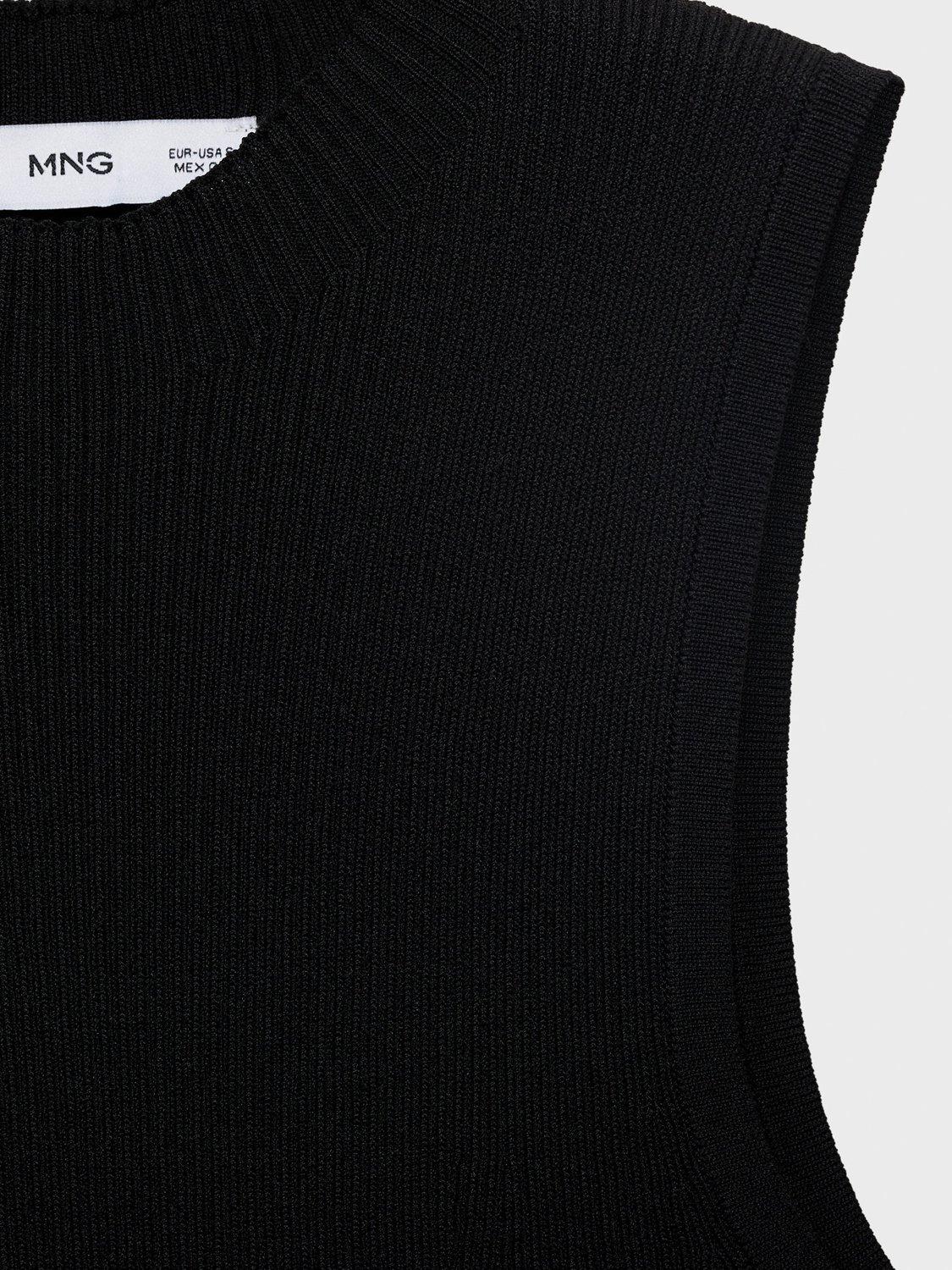 Product image 5 of 7, which shows Mango Albert Sleeveless Fit and Flare Mini Dress, Black, 10