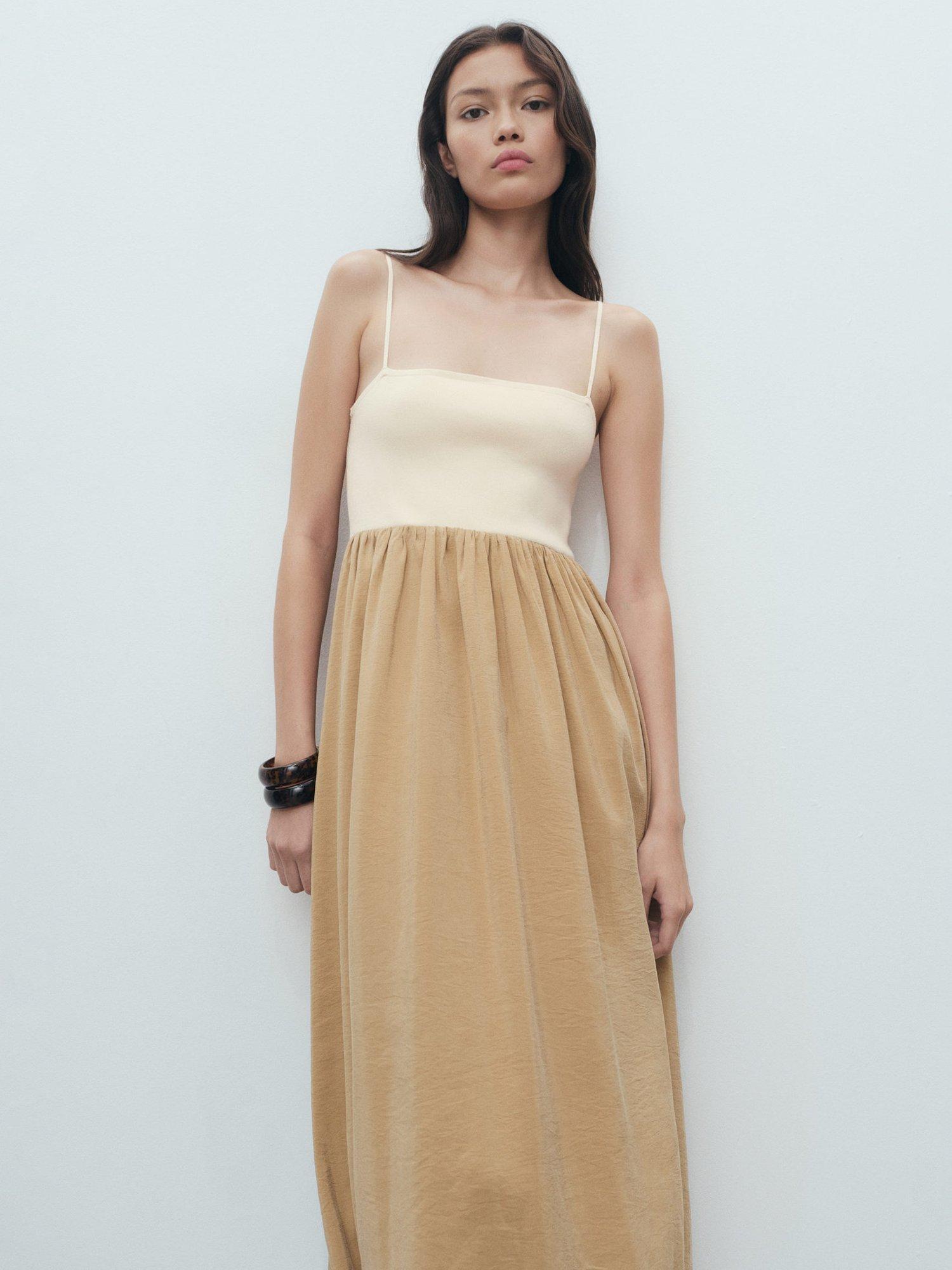 Product image 2 of 8, which shows Mango Almond Midi Dress, Medium Brown, 10