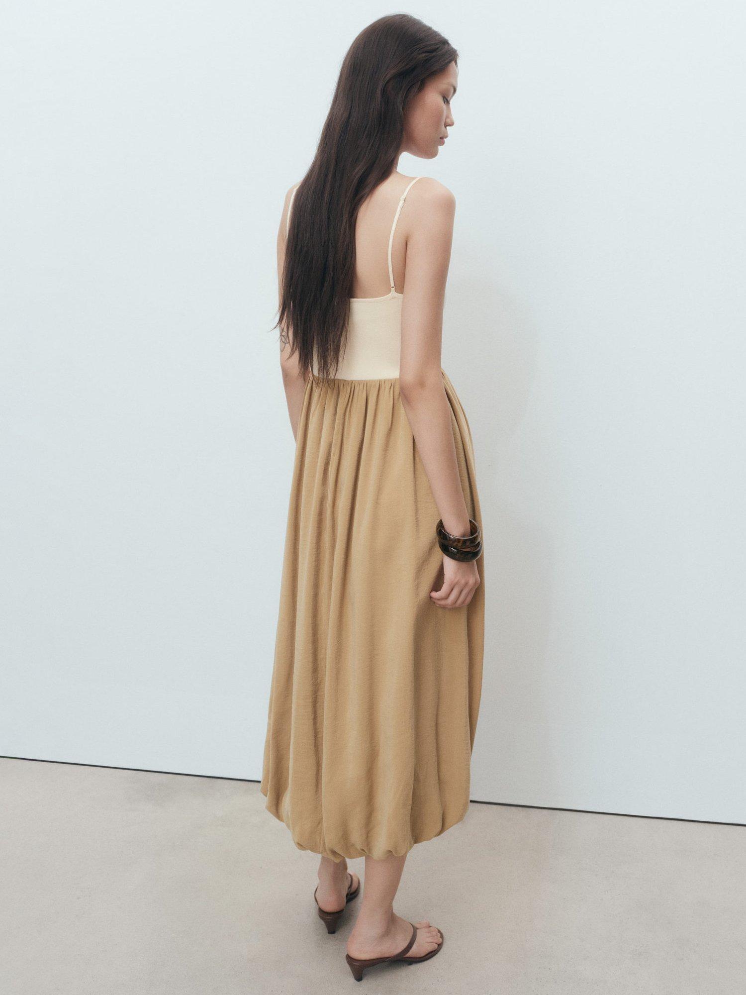 Product image 4 of 8, which shows Mango Almond Midi Dress, Medium Brown, 10
