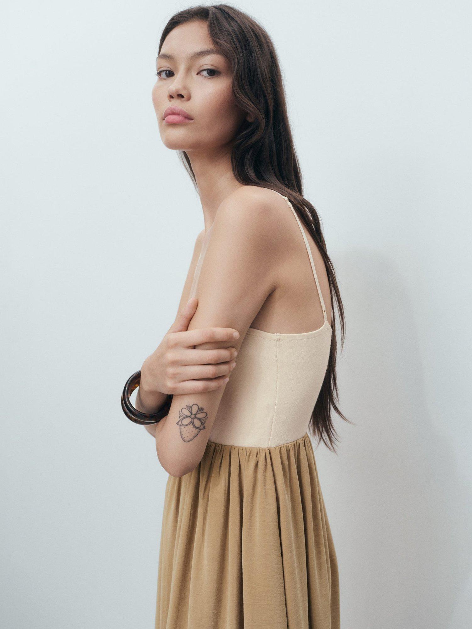 Product image 6 of 8, which shows Mango Almond Midi Dress, Medium Brown, 10