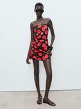 Mango Ama Floral Mini Dress, Black/Multi