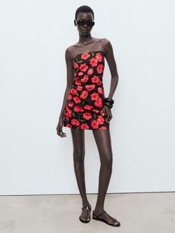 Mango Ama Floral Mini Dress, Black/Multi - view 2, Black/Multi