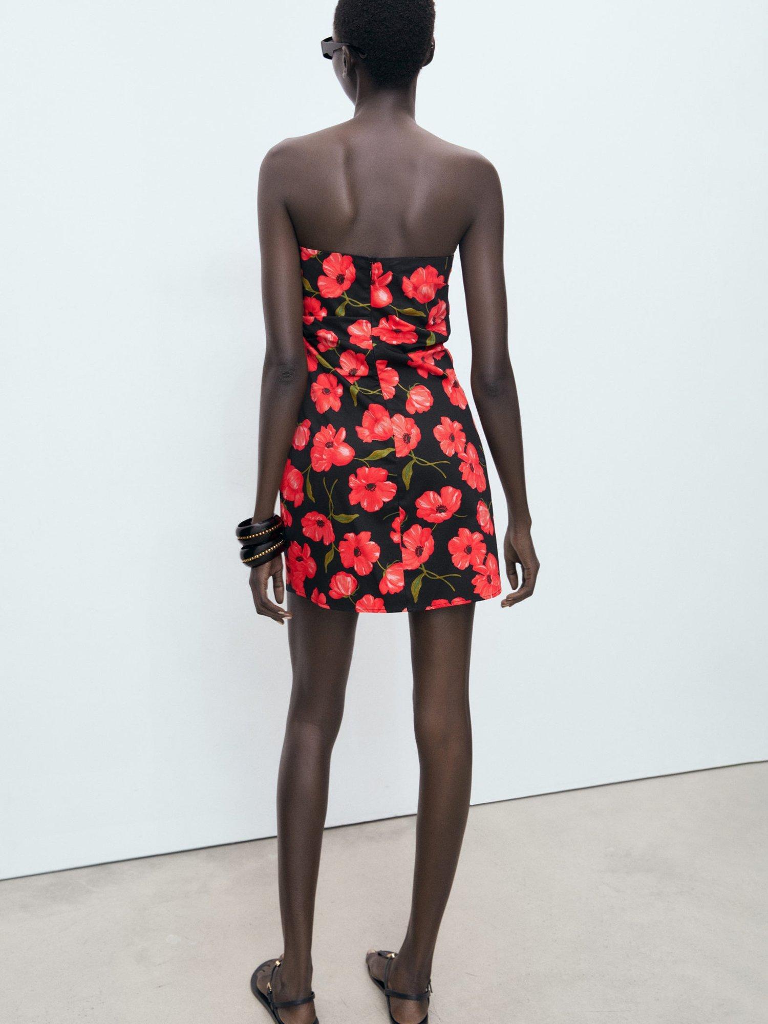 Product image 4 of 8, which shows Mango Ama Floral Mini Dress, Black/Multi, 10