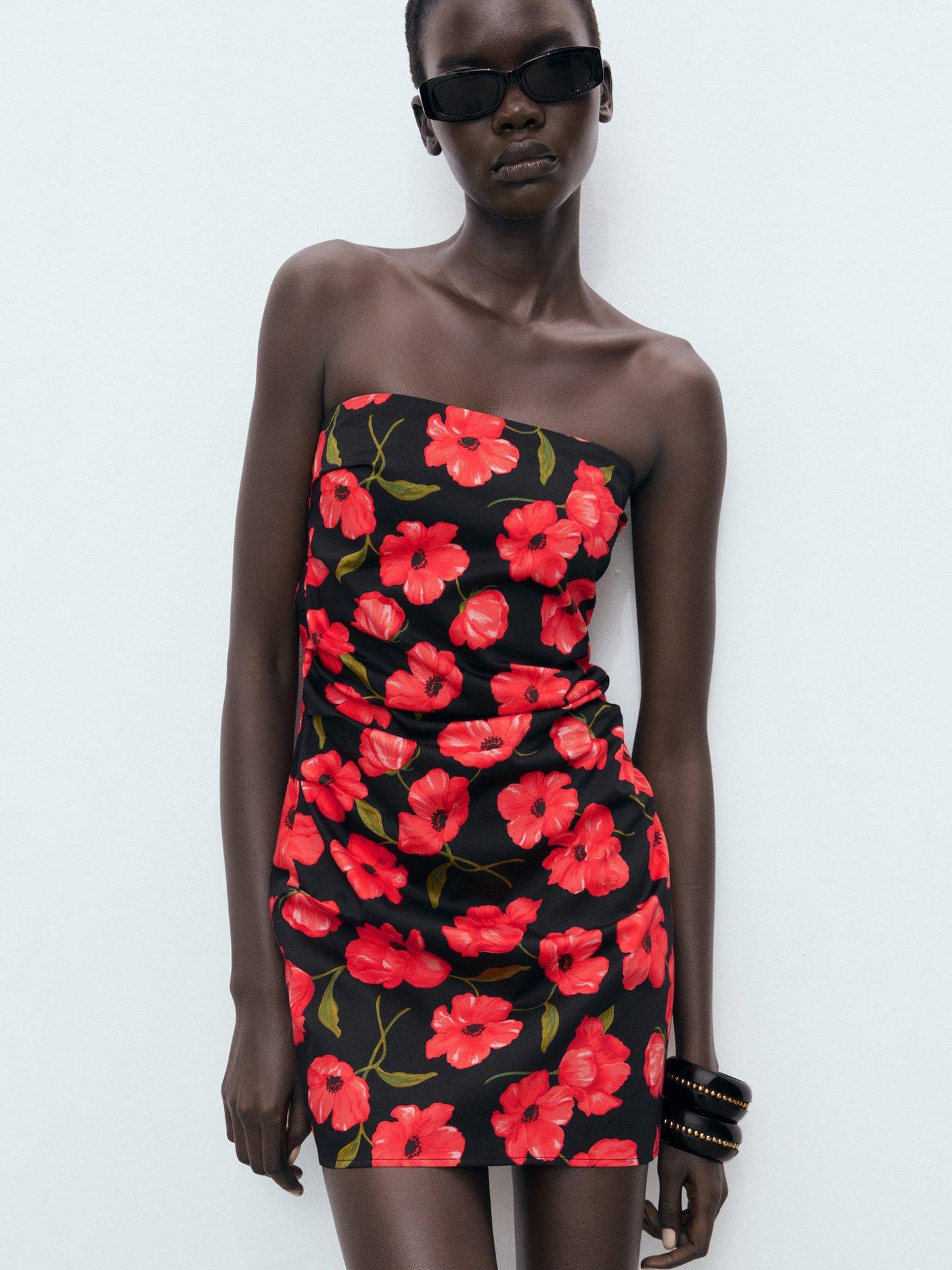 Product image 7 of 8, which shows Mango Ama Floral Mini Dress, Black/Multi, 10