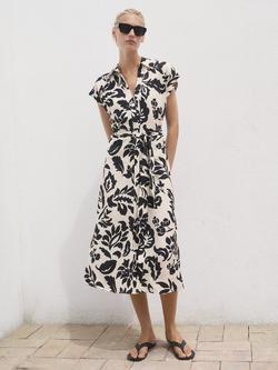 Mango Apple Floral Print Midi Dress - view 2, Natural White