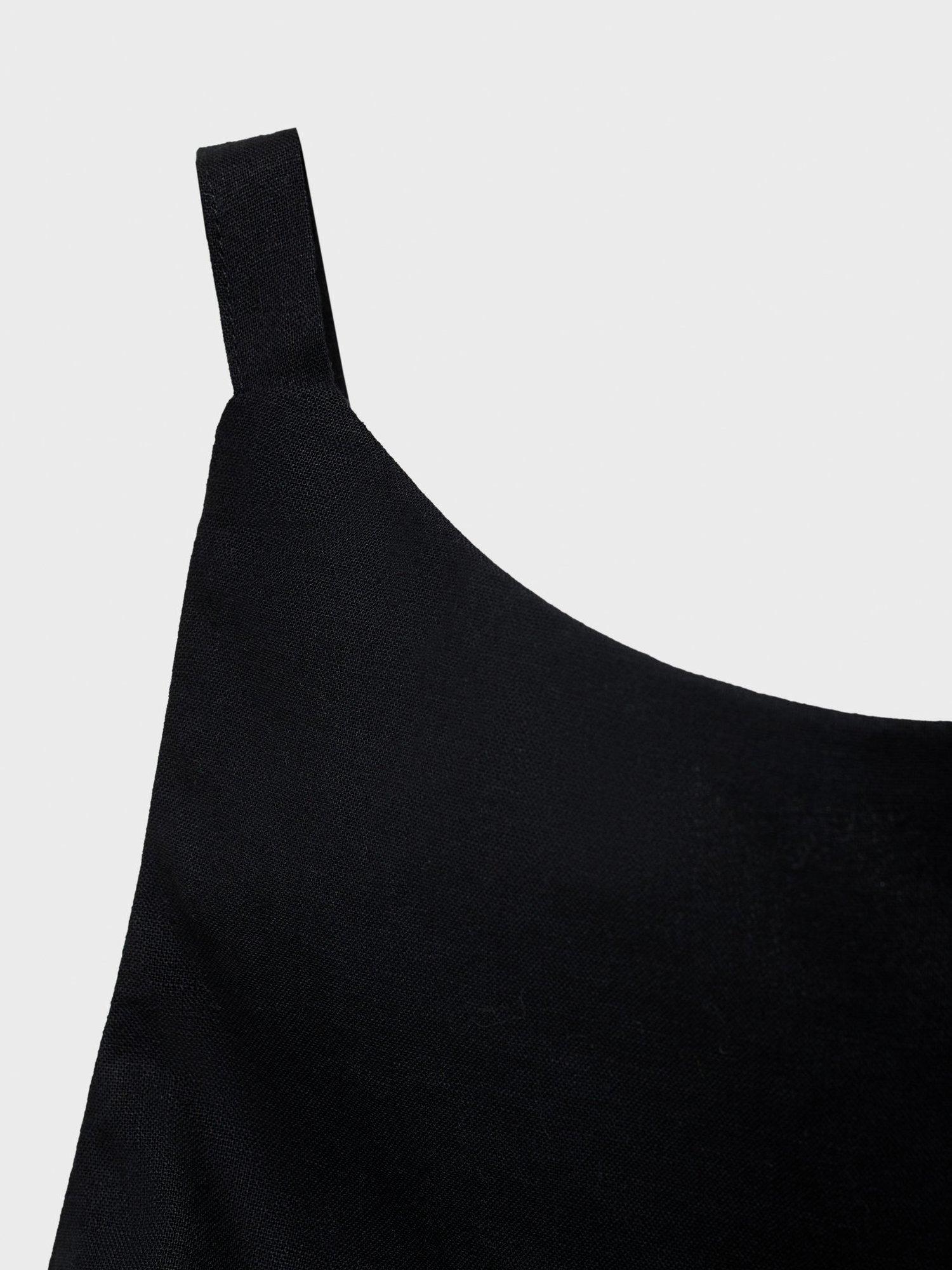 Product image 5 of 7, which shows Mango Brown Sleeveless Linen Cotton Blend Mini Dress, Black, 10