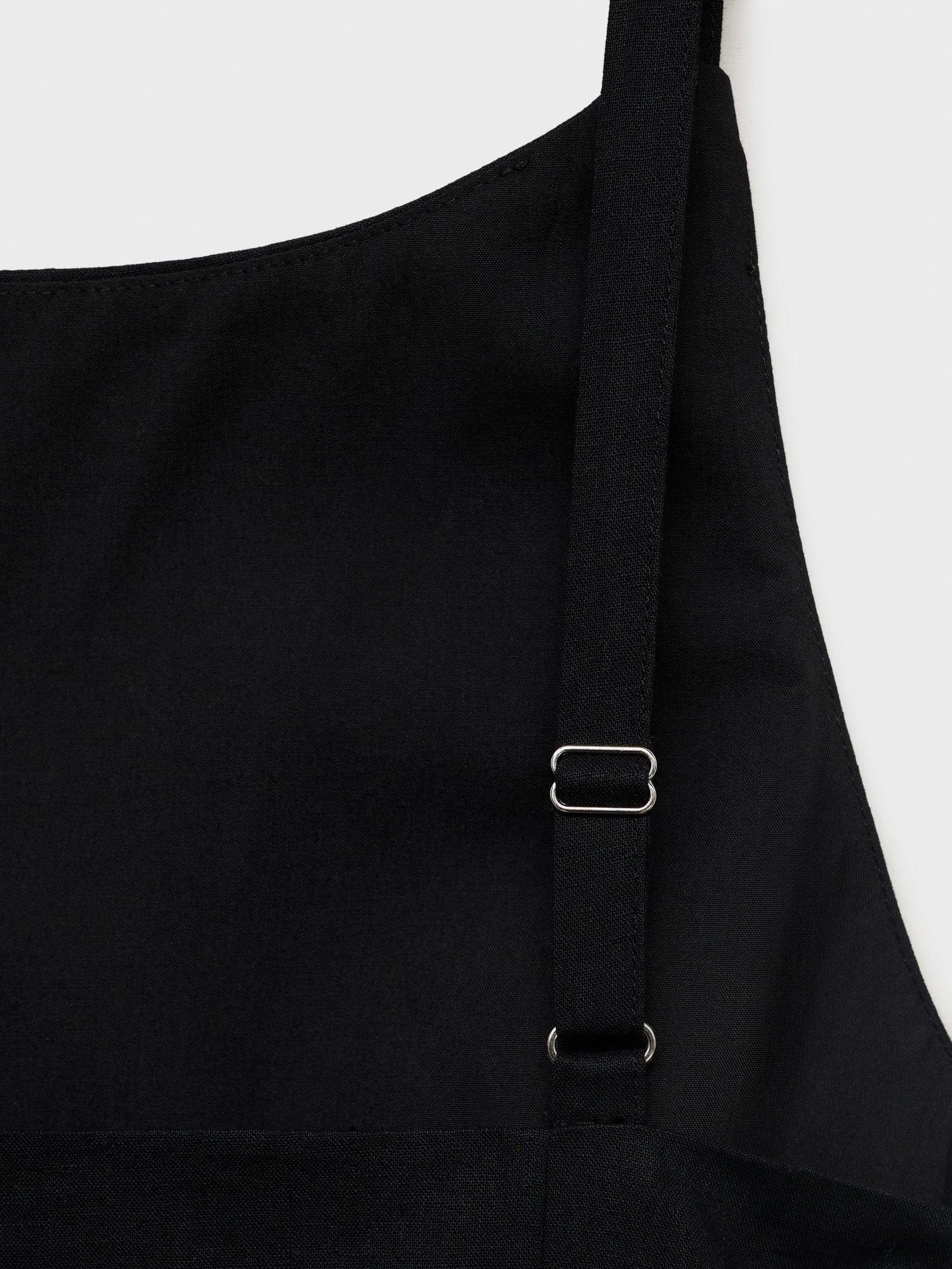 Product image 7 of 7, which shows Mango Brown Sleeveless Linen Cotton Blend Mini Dress, Black, 10