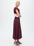 Mango Calderam Split Maxi Dress, Dark Red