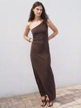 Mango Cuba Asymmetrical Dress, Brown