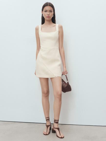 Mango Katy Dress, Light Beige - view 2, Light Beige