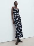 Mango Kendal Floral Midi Dress, Black