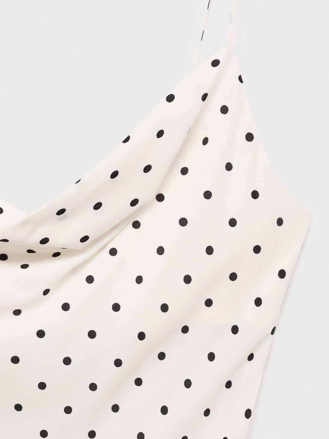 Product image 8 of 8, which shows Mango Kendal Spot Midi Dress, Natural White, 12