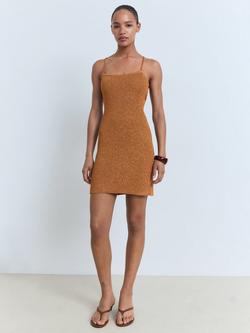 Mango Lace-Up Dress, Rust, Rust - Copper