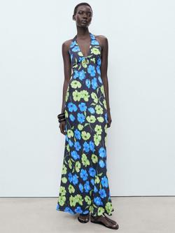 Mango Mati Floral Print Maxi Dress, Black