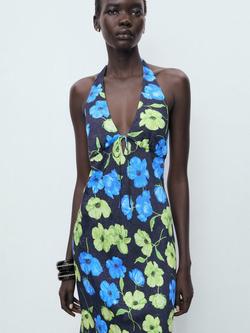 Mango Mati Floral Print Maxi Dress - view 2, Black