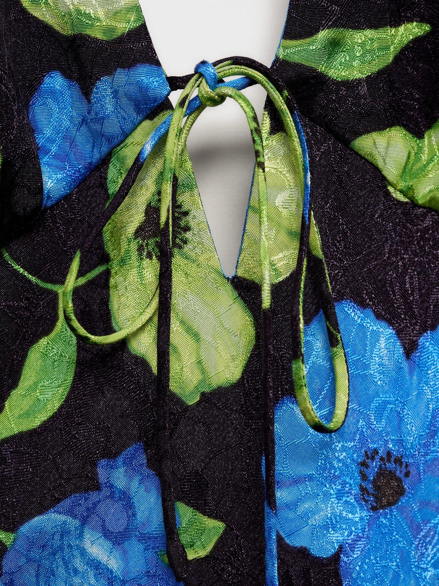 Product image 5 of 8, which shows Mango Mati Floral Print Maxi Dress, Black, 10