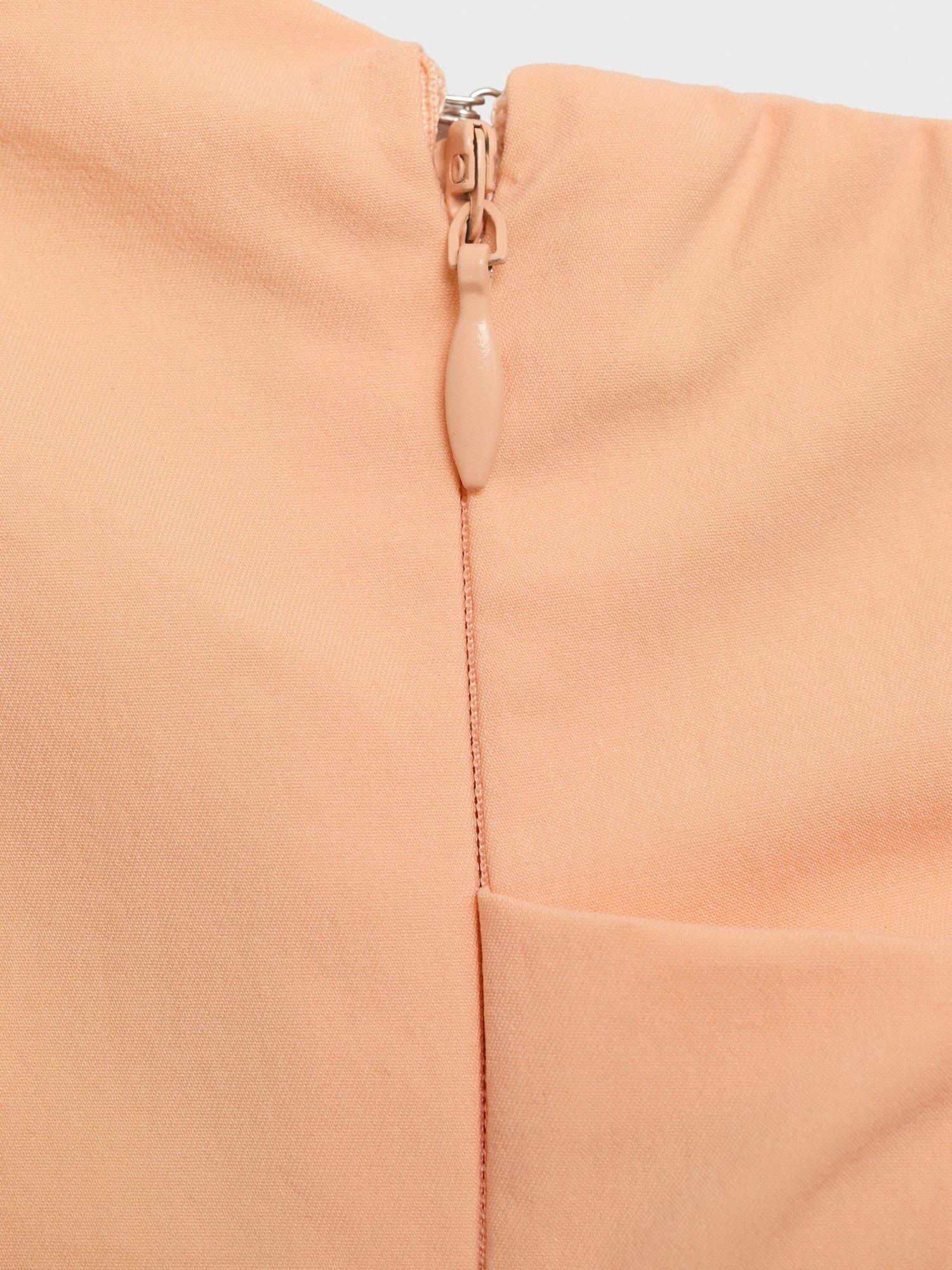 Product image 5 of 8, which shows Mango Peachy Strapless Midi Dress, Pastel Orange, 10
