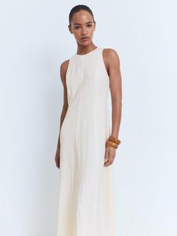 Mango Pepa Flared Sleeveless Midi Dress - view 2, Light Beige