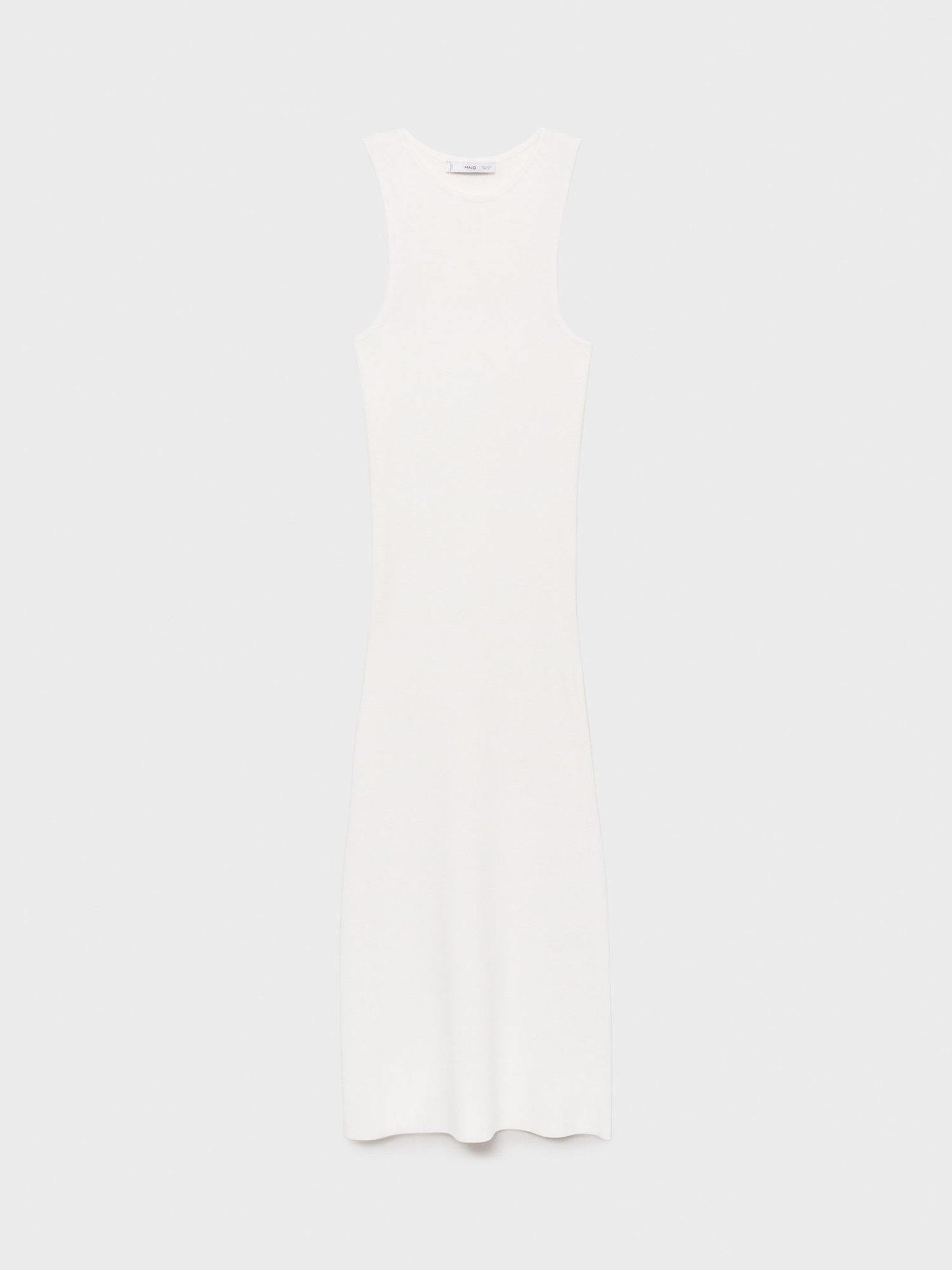 Product image 3 of 7, which shows Mango Perales Sleeveless Straight Midi Dress, White, 6