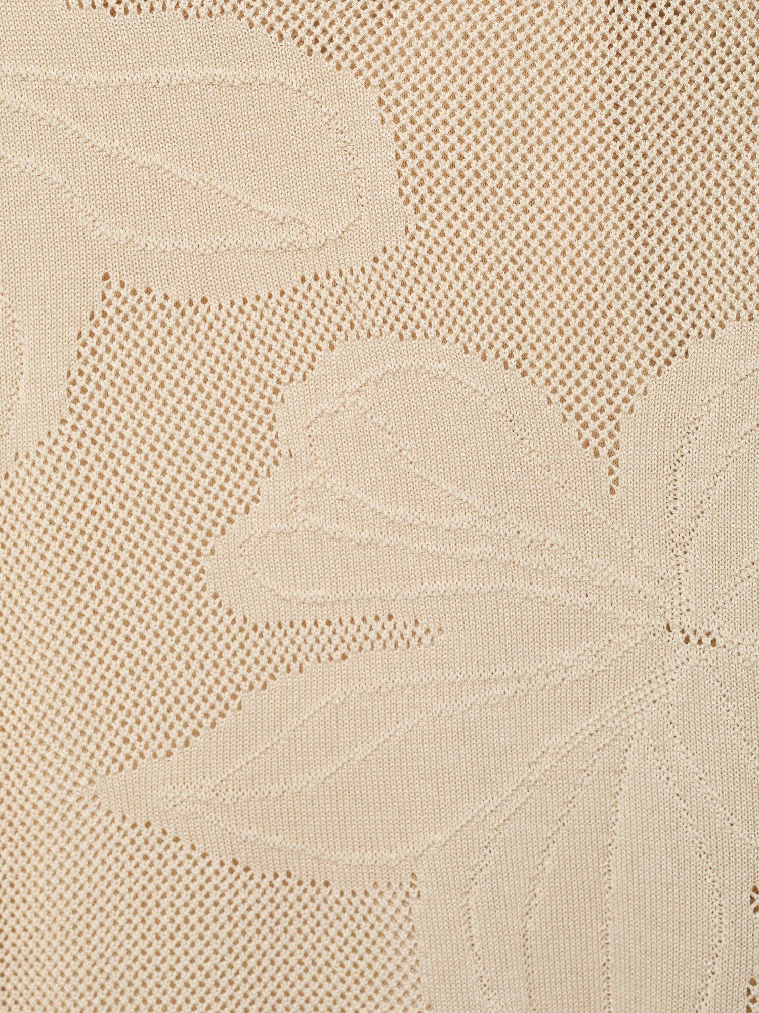 Product image 5 of 7, which shows Mango Rosetto Floral Long Sleeve Slim Mini Sheath Dress, Light Beige, 10