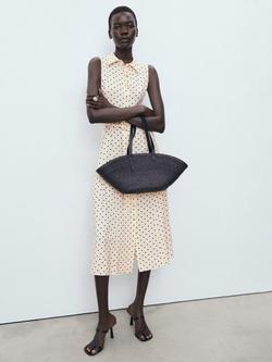 Mango Show Belt Shirt Dress, Light Beige, Light Beige