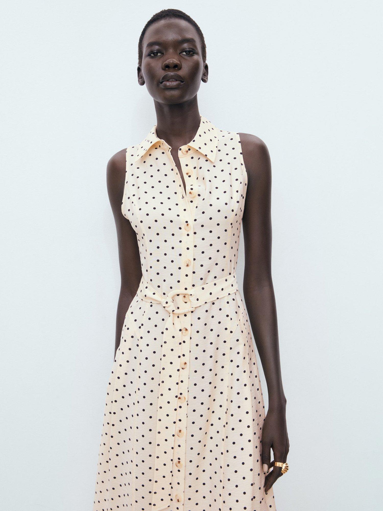 Product image 2 of 9, which shows Mango Show Belt Shirt Dress, Light Beige, 20