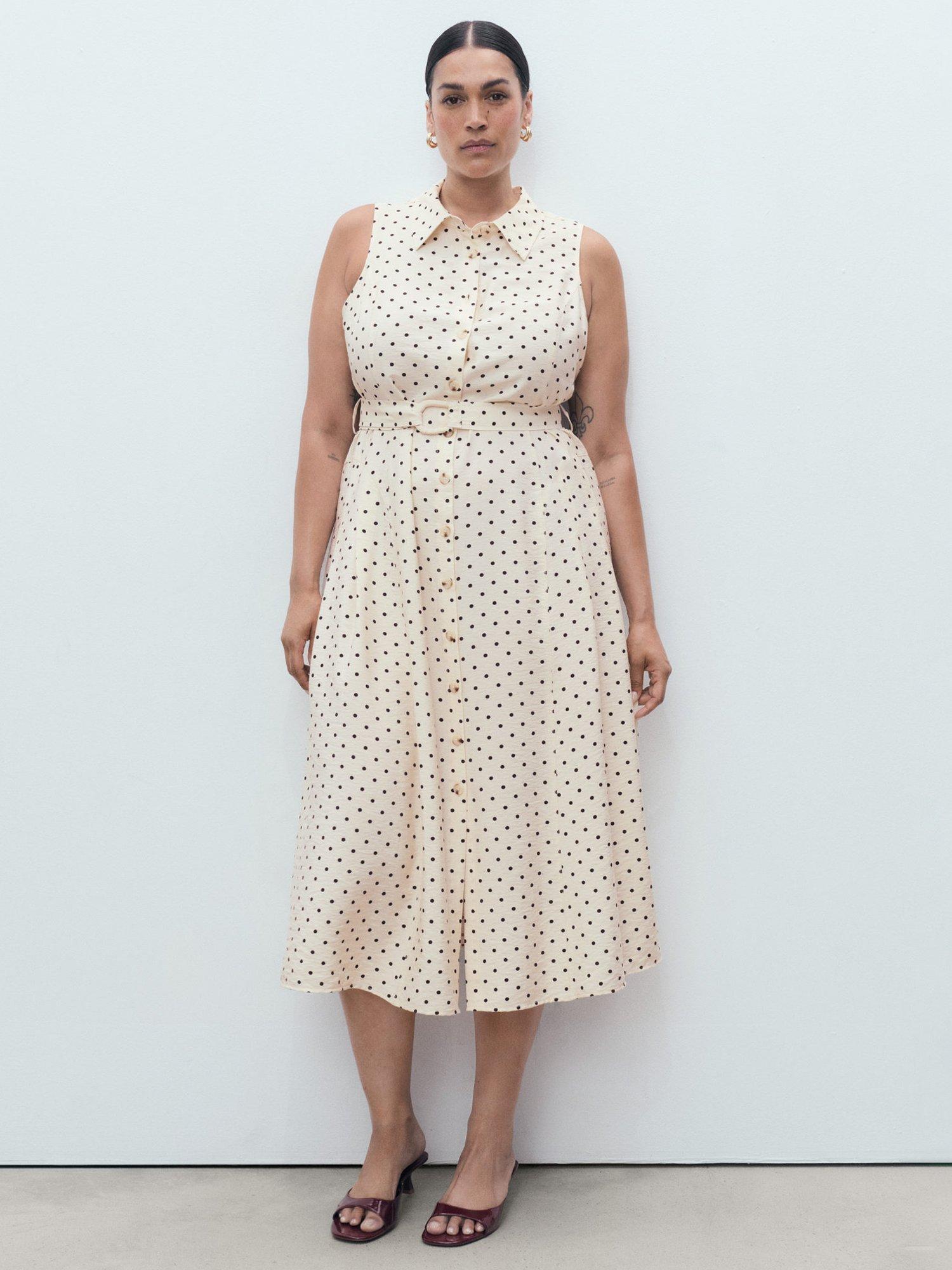 Product image 8 of 9, which shows Mango Show Belt Shirt Dress, Light Beige, 20