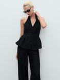 Mango Miso Halterneck Waistcoat, Black