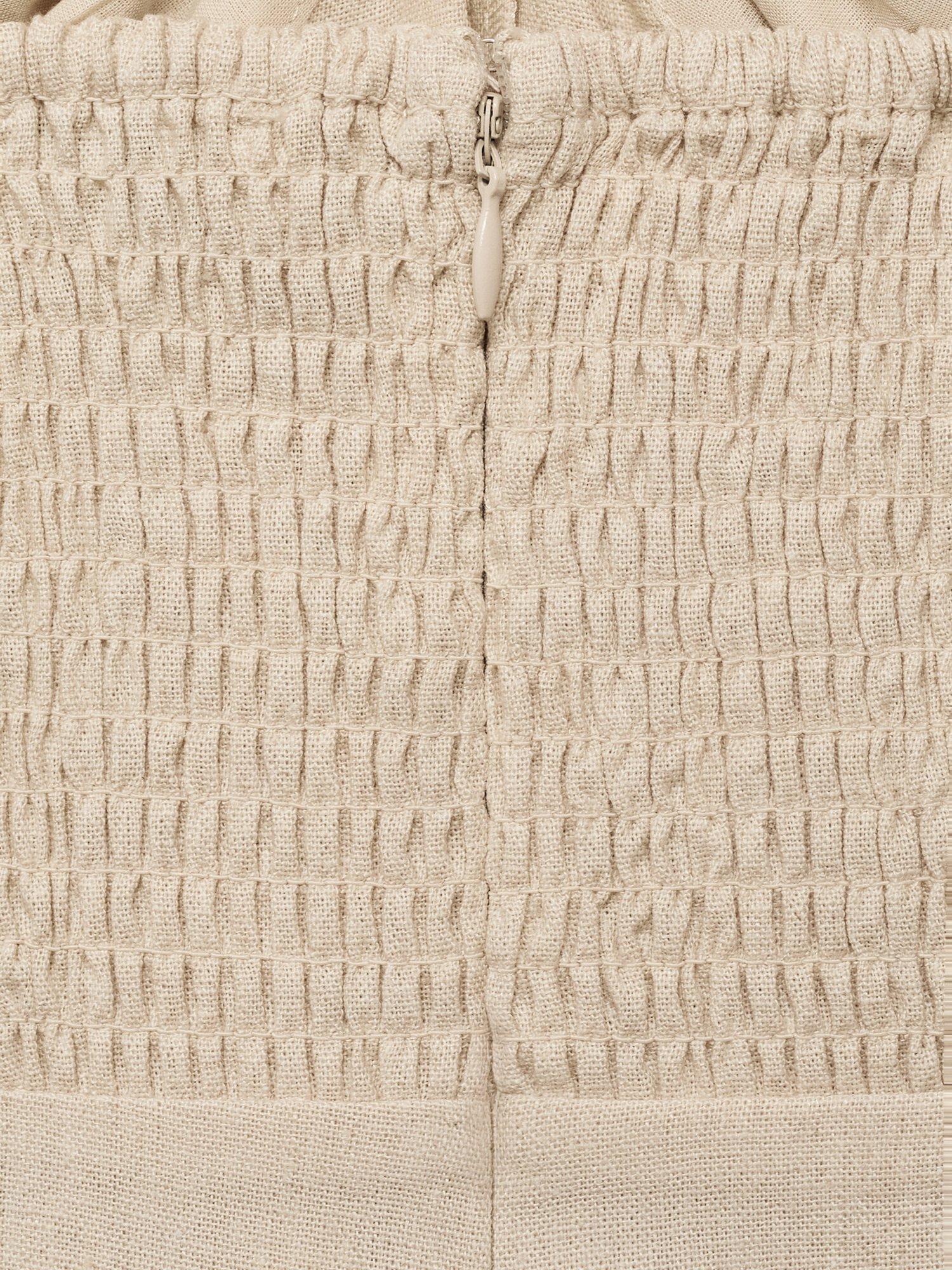 Product image 5 of 7, which shows Mango Cross Front Linen Rich Playsuit, Light Pastel Brown, L