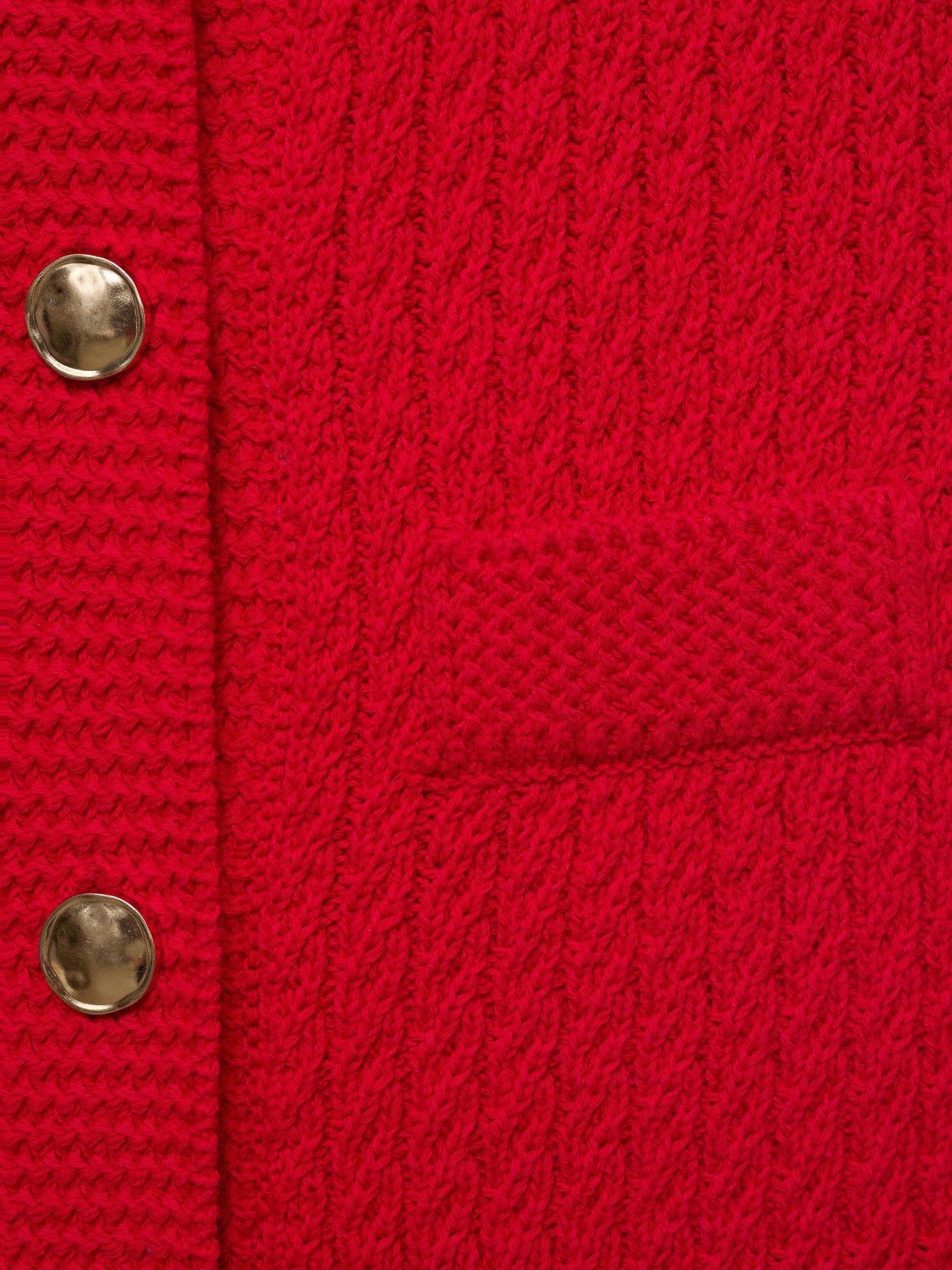 Product image 5 of 6, which shows Mango Winneba Round Neck Cotton Waistcoat, Red, M