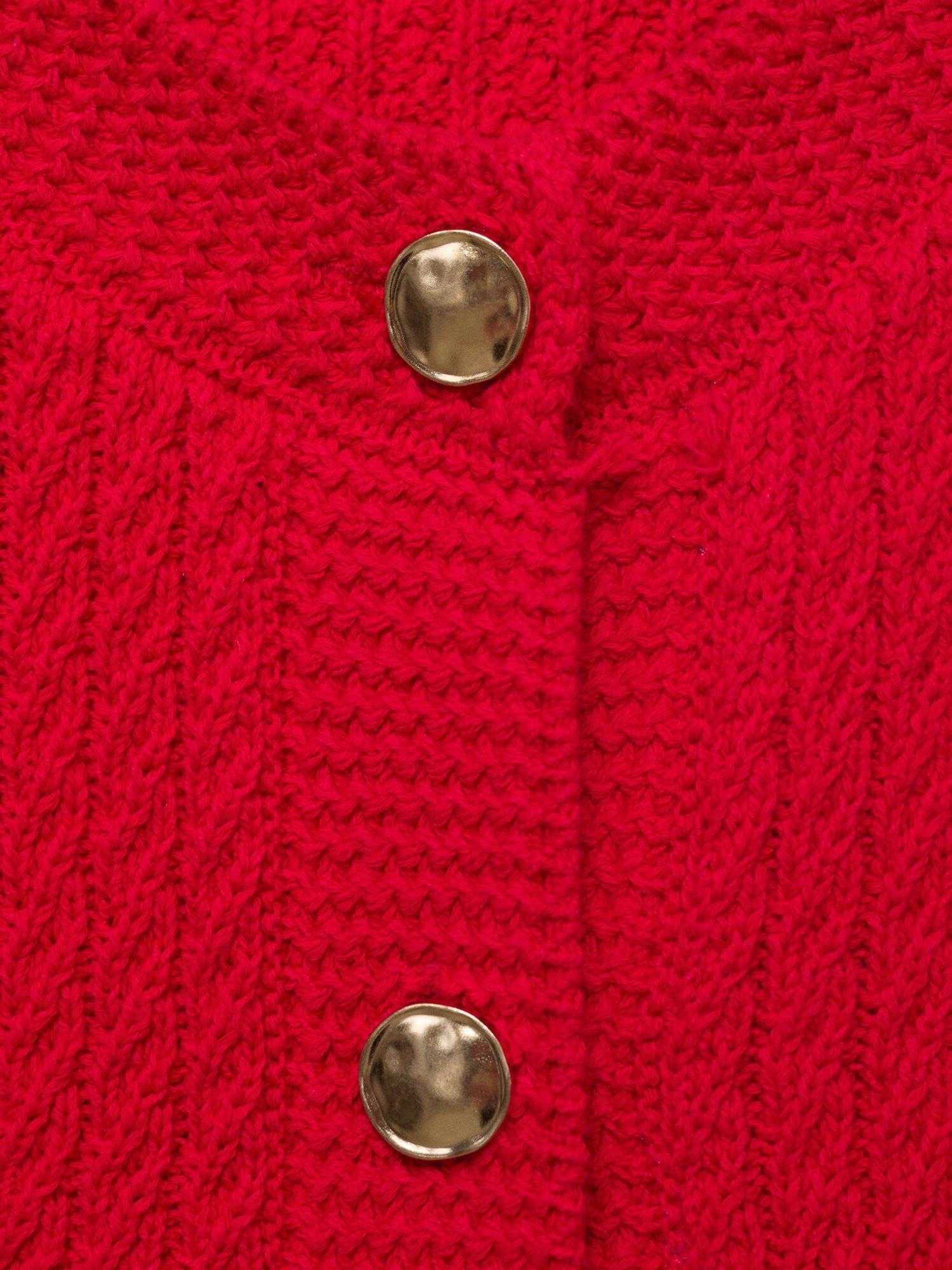 Product image 6 of 6, which shows Mango Winneba Round Neck Cotton Waistcoat, Red, M
