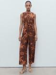 Mango Lana Tie Front Sleeveless Jumpsuit