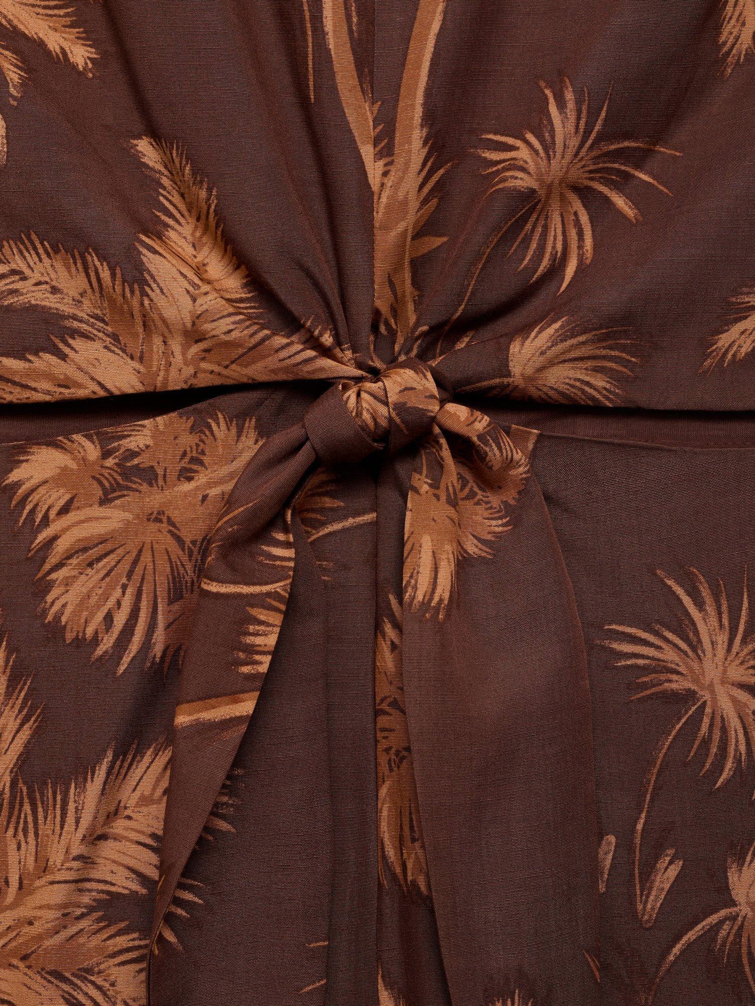 Product image 9 of 9, which shows Mango Lana Tie Front Sleeveless Jumpsuit, Brown, XXXL