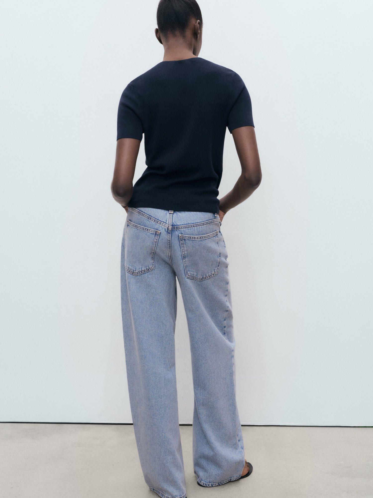 Product image 4 of 8, which shows Mango Camel Short Sleeve Jumper, Navy, XS